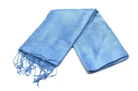 100% Fair Trade Thai Silk Solid Color Scarf Light Blue