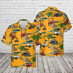 2 Seat Golf Cart Hawaiian Shirt, Golf Cart Uniform Shirt