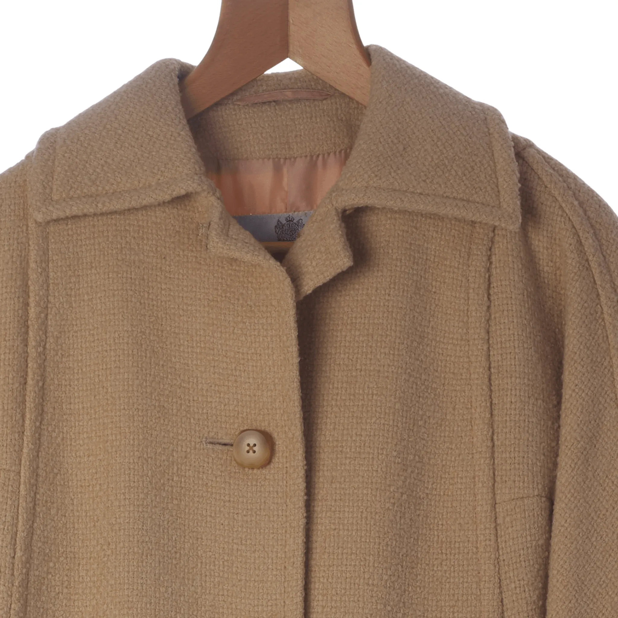 Aquascutum Wool Honey Long Sleeved Coat UK Size 14