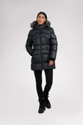 Ares Women's Puffer Jacket w/Faux Fur Trim