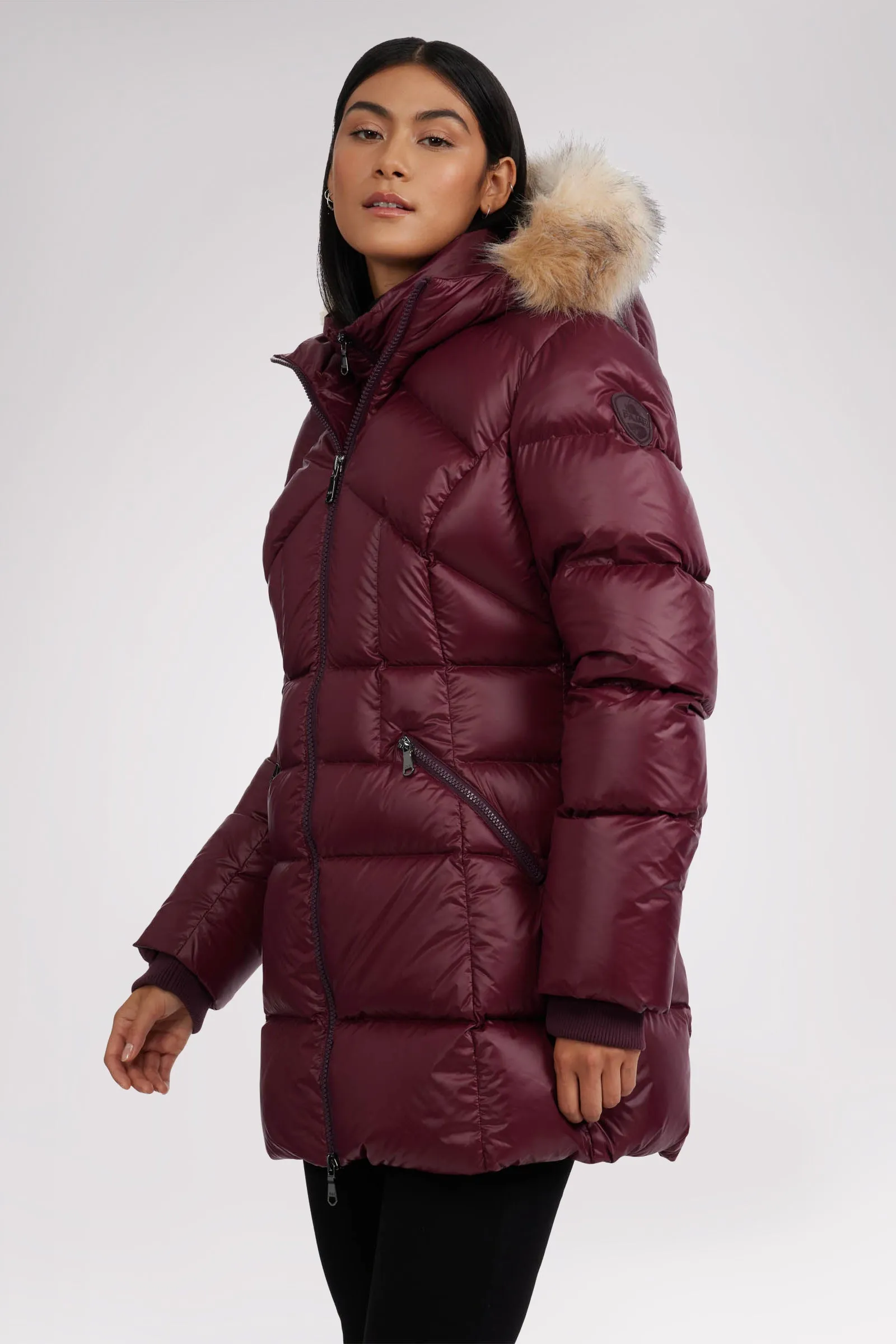 Ares Women's Puffer Jacket w/Faux Fur Trim