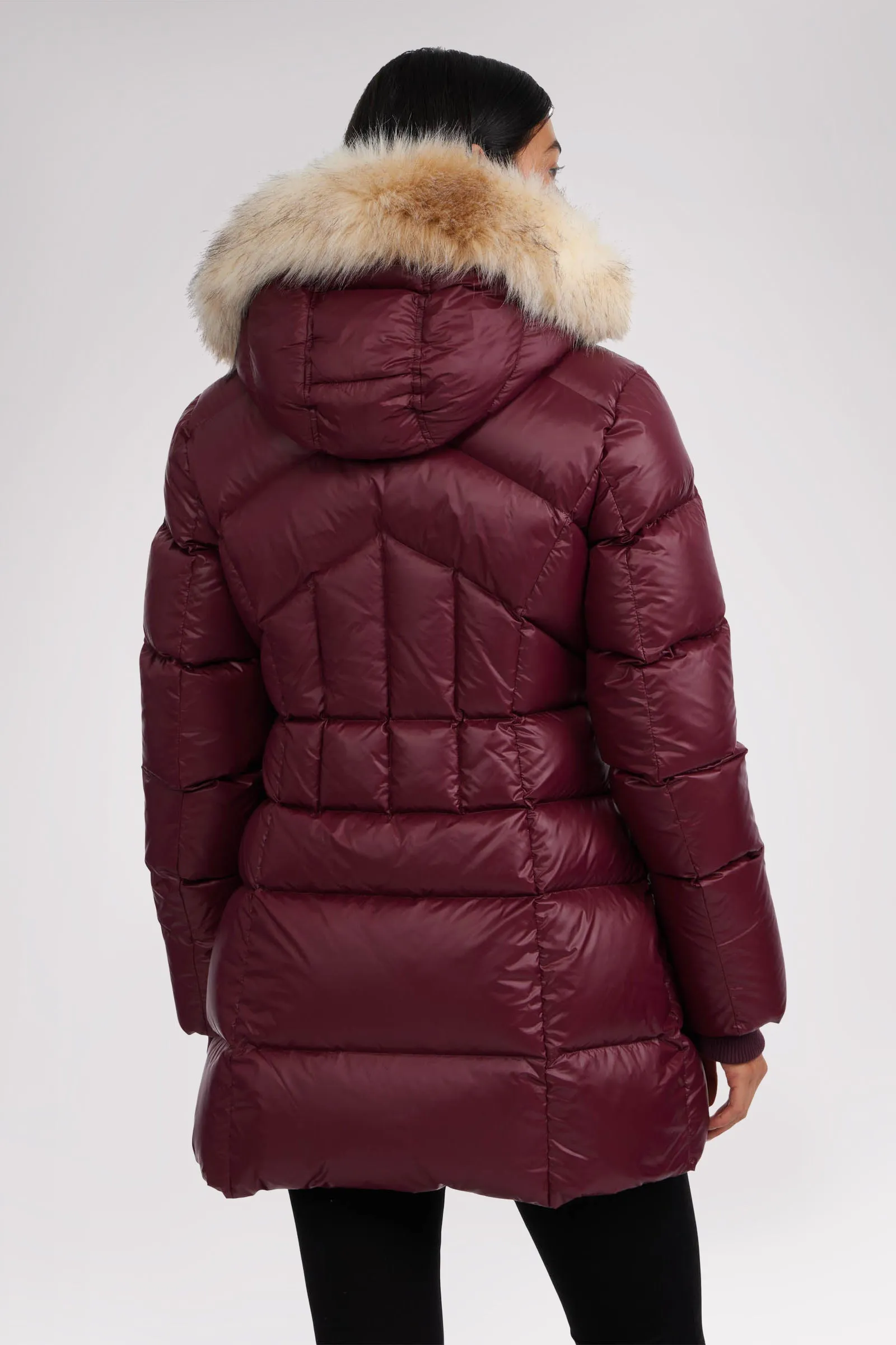 Ares Women's Puffer Jacket w/Faux Fur Trim