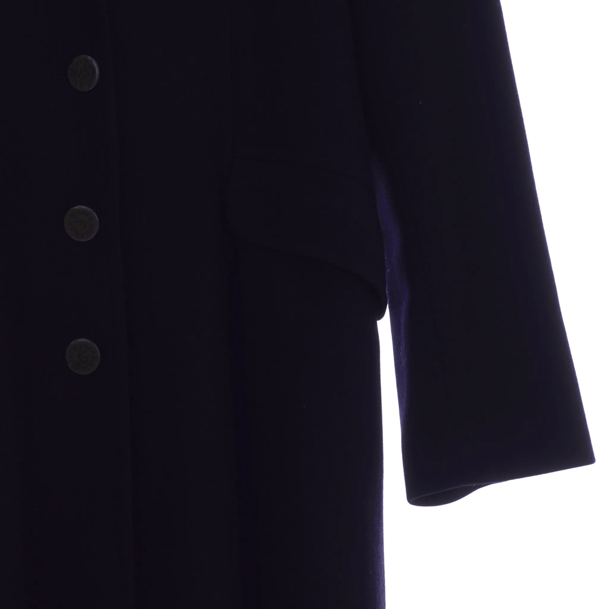 Armani Jeans Navy Wool Mix Long Sleeved Full Length Coat UK Size 8