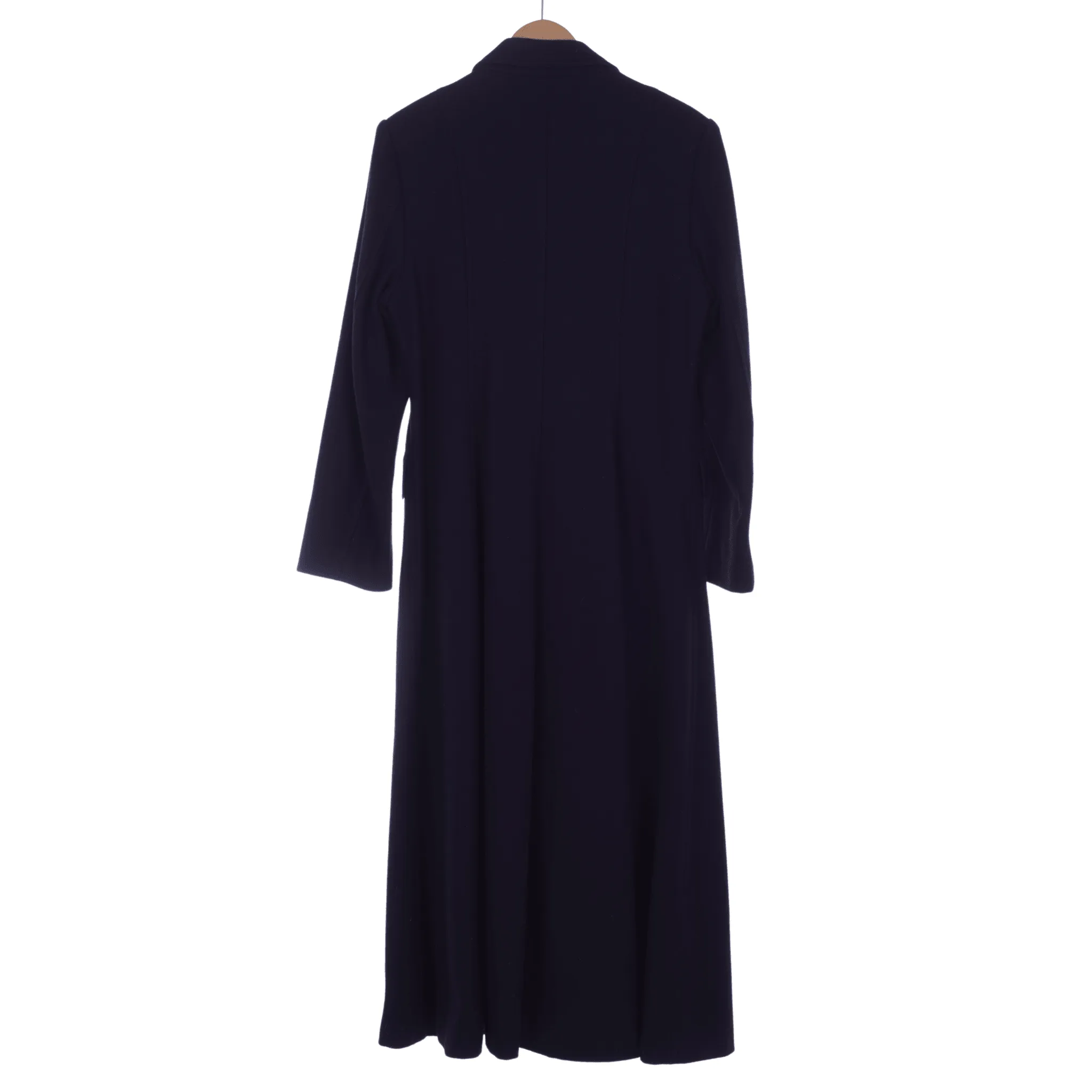 Armani Jeans Navy Wool Mix Long Sleeved Full Length Coat UK Size 8