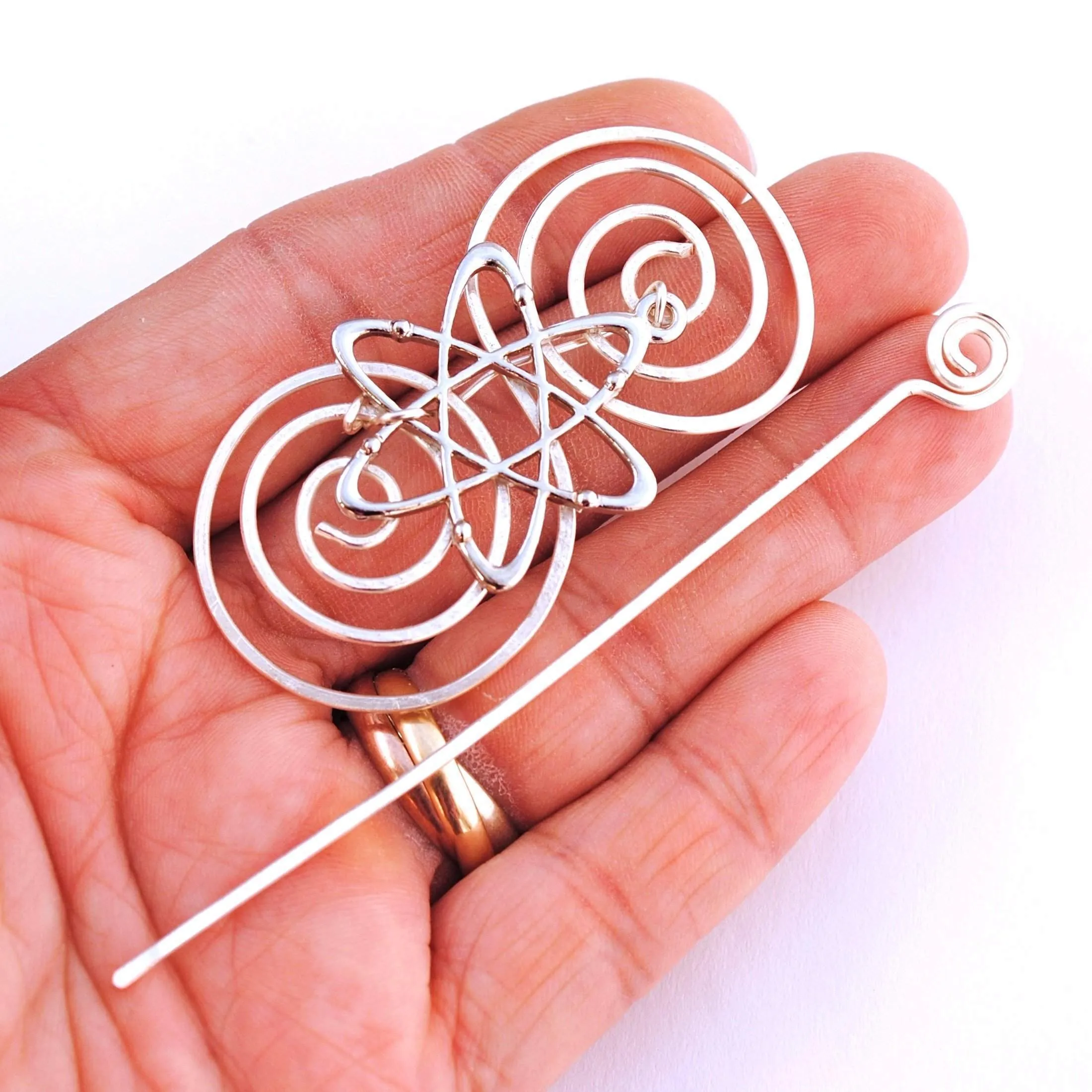 Atomic Shawl Pin - Charmed Silver