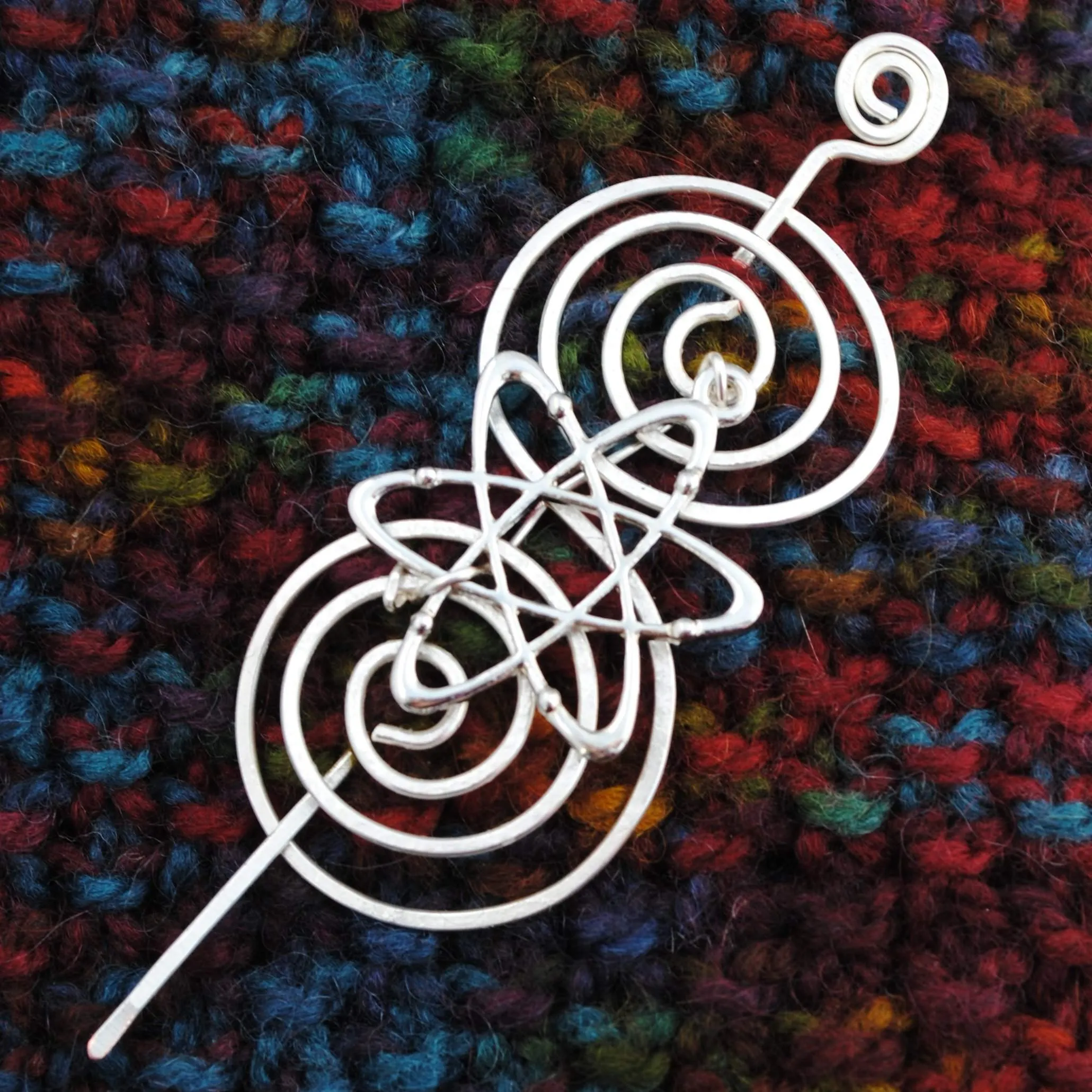 Atomic Shawl Pin - Charmed Silver