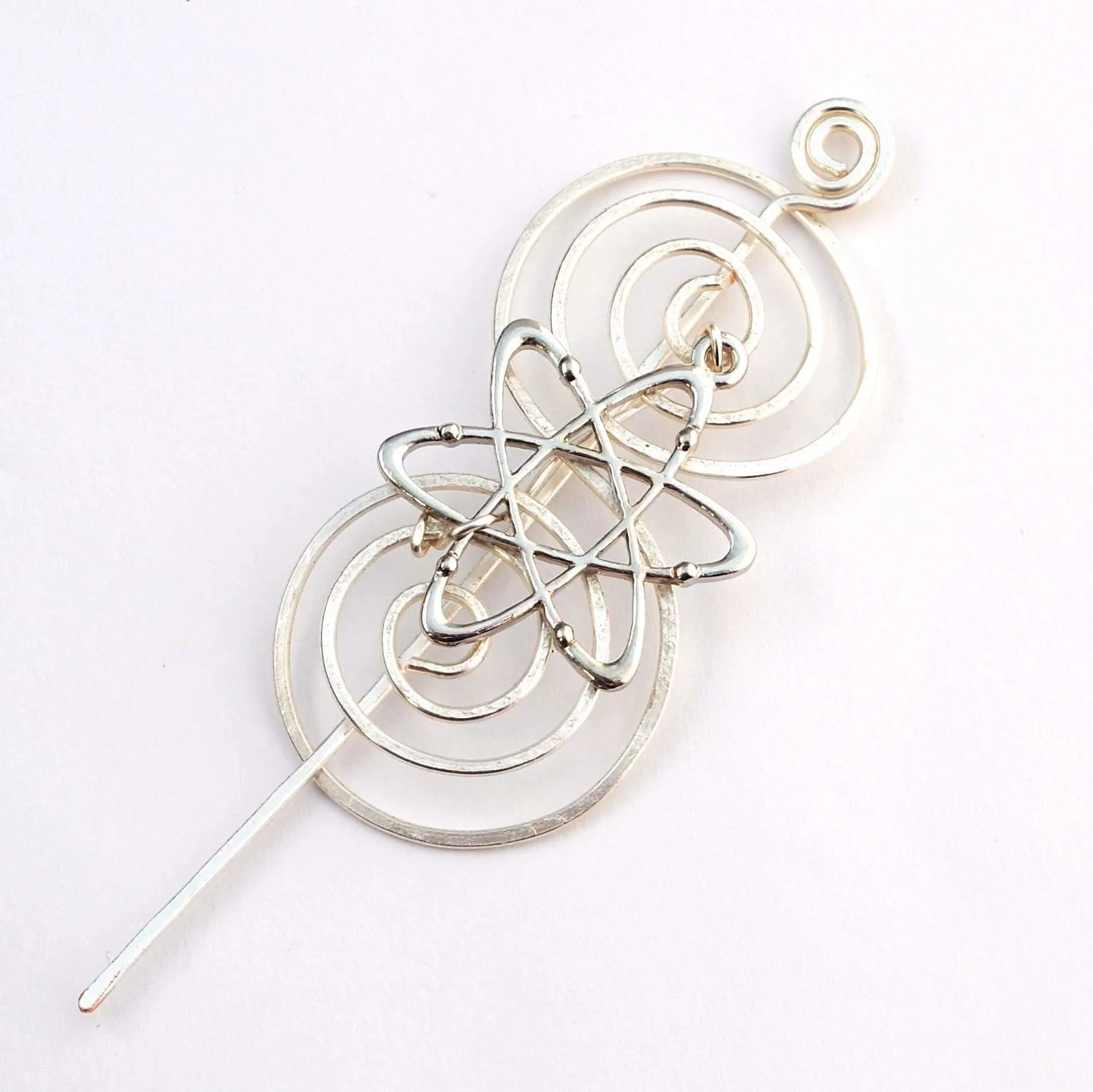 Atomic Shawl Pin - Charmed Silver