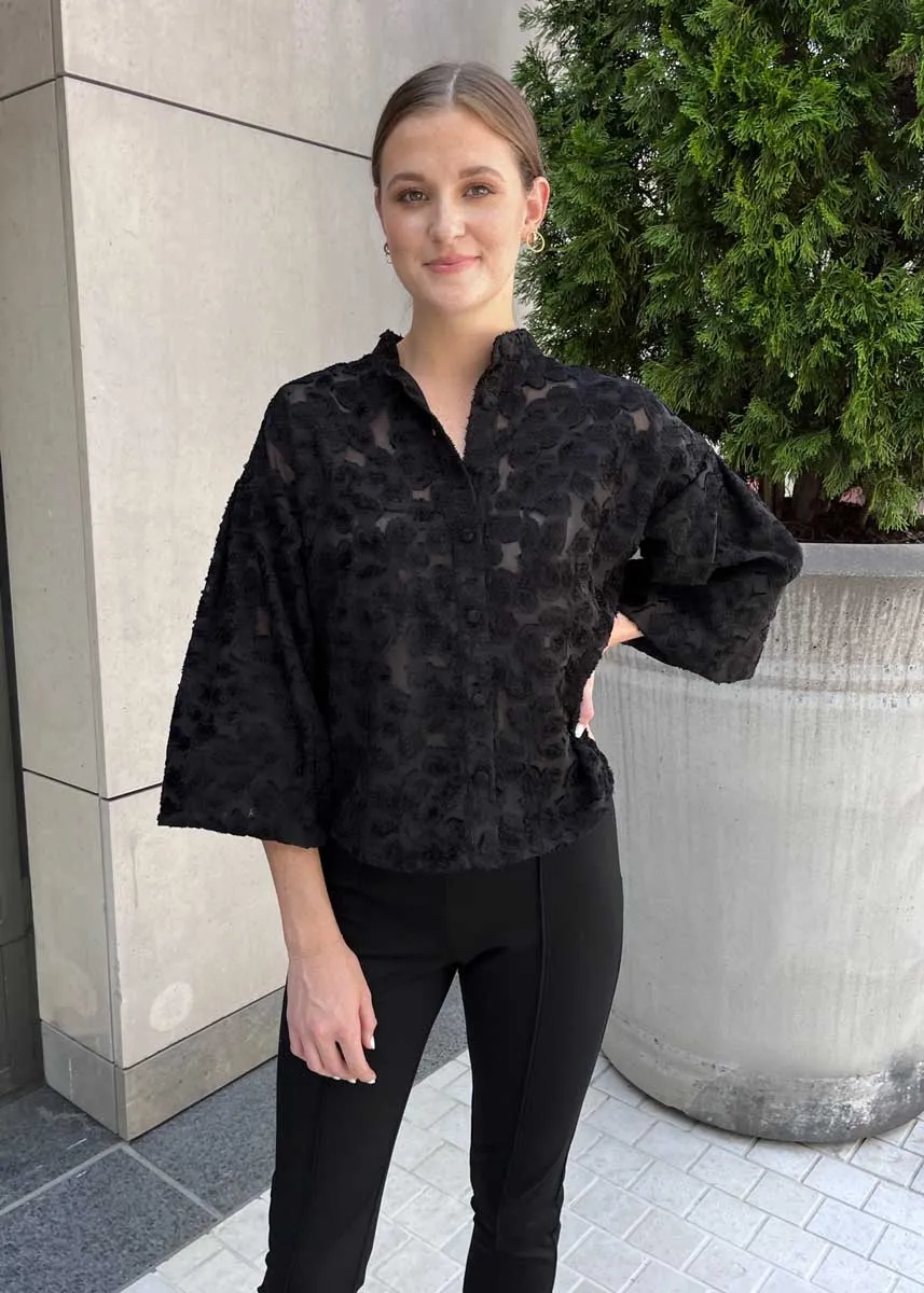 Audra Blouse Velvet Floral