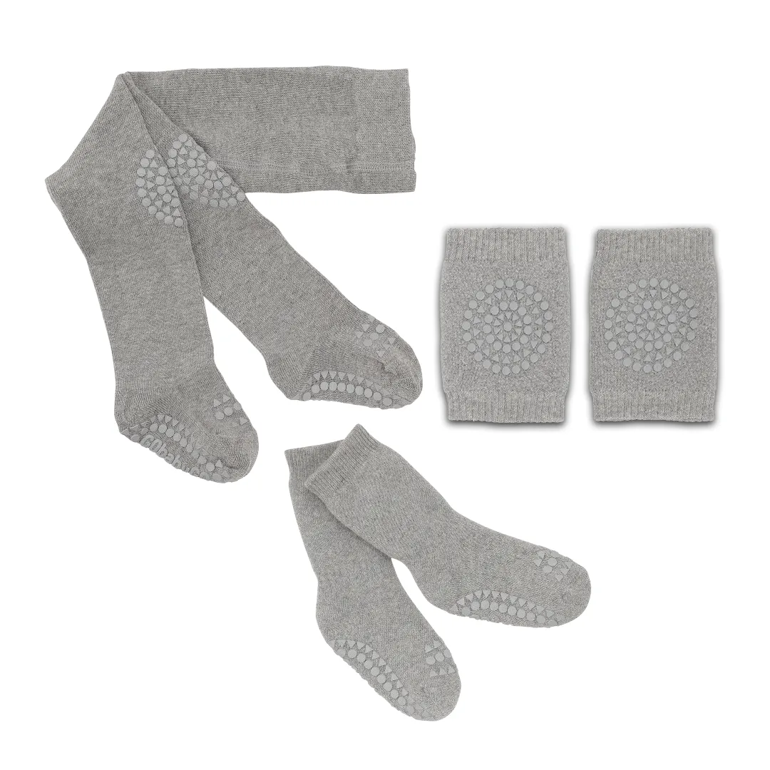 Baby Crawling Starter kit with grip - Grey Melange