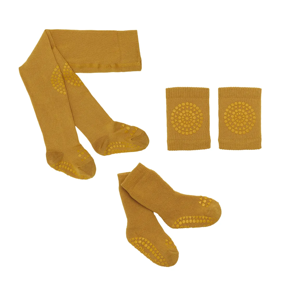 Baby Crawling Starter kit with grip  - Mustard