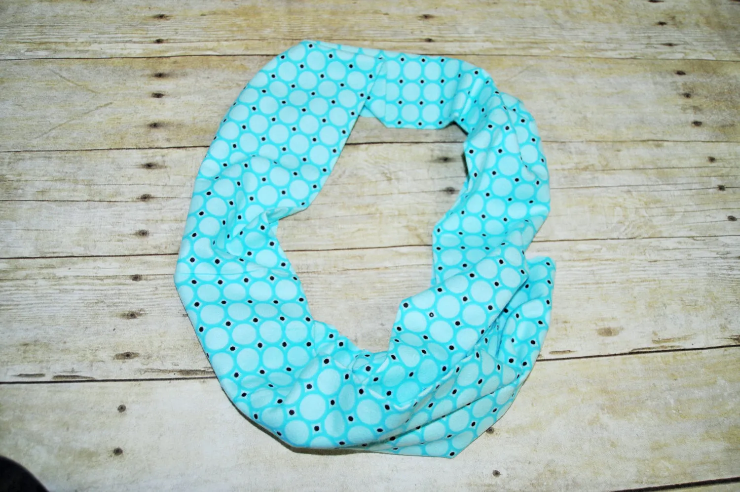 Baby/Toddler teal cirlce infinity scarf, soft baby scarf, trendy baby scarf, aqua and black baby scarf,infinity scarf