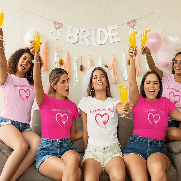 Bachelorette Party T-Shirts for Bride and Bridesmaids Set Of 4, Personalized T-Shirts, 15 Colors, S-6XL, Crewneck