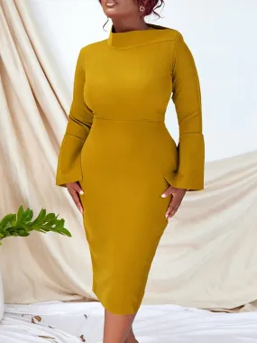 Bell-Sleeve Bodycon Dress