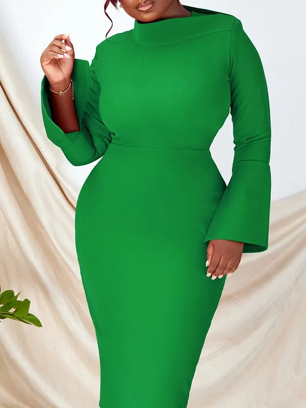 Bell-Sleeve Bodycon Dress