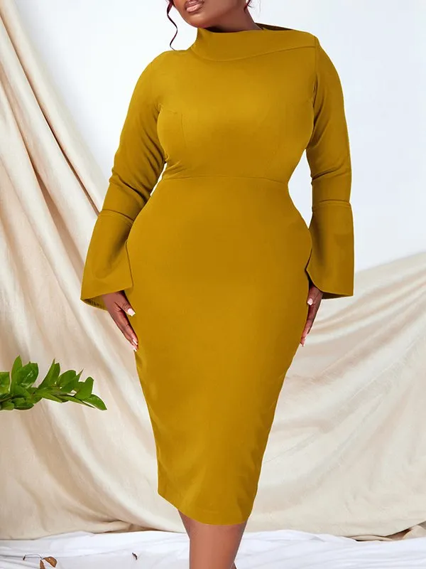 Bell-Sleeve Bodycon Dress