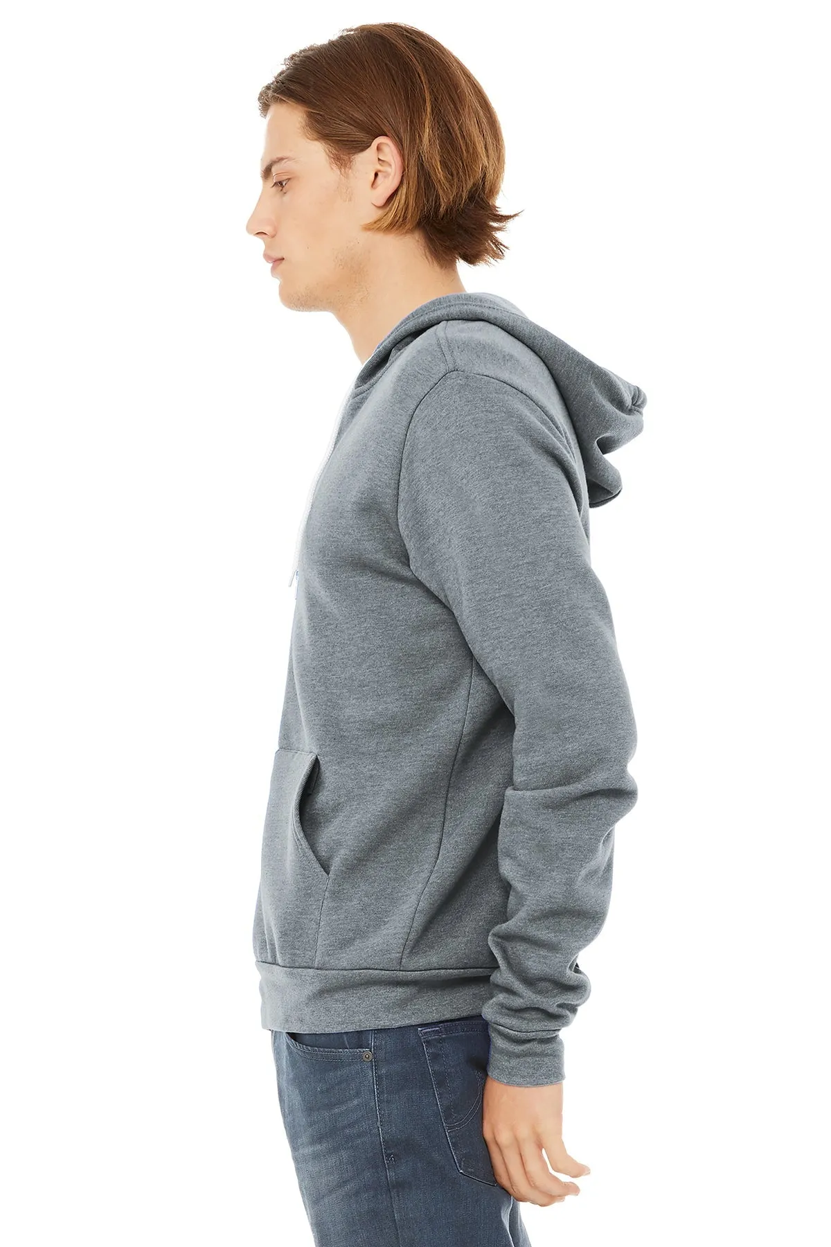 Bella Canvas Unisex Fleece Full-Zip Hoodie, Athletic Heather