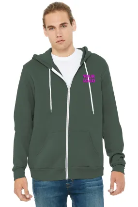 Bella Canvas Unisex Fleece Full-Zip Hoodie, Military Green