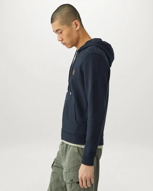 Belstaff Full Zip Hoodie Sweat Top in Navy