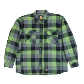 Berne Mens Plaid Green E 100% Cotton Flannel Shirt Jacket L/S