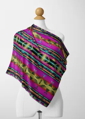 Between the Sunset Mountains Satin Shawl