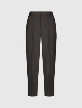 Black Classic Crepe Fitted Capri Trouser