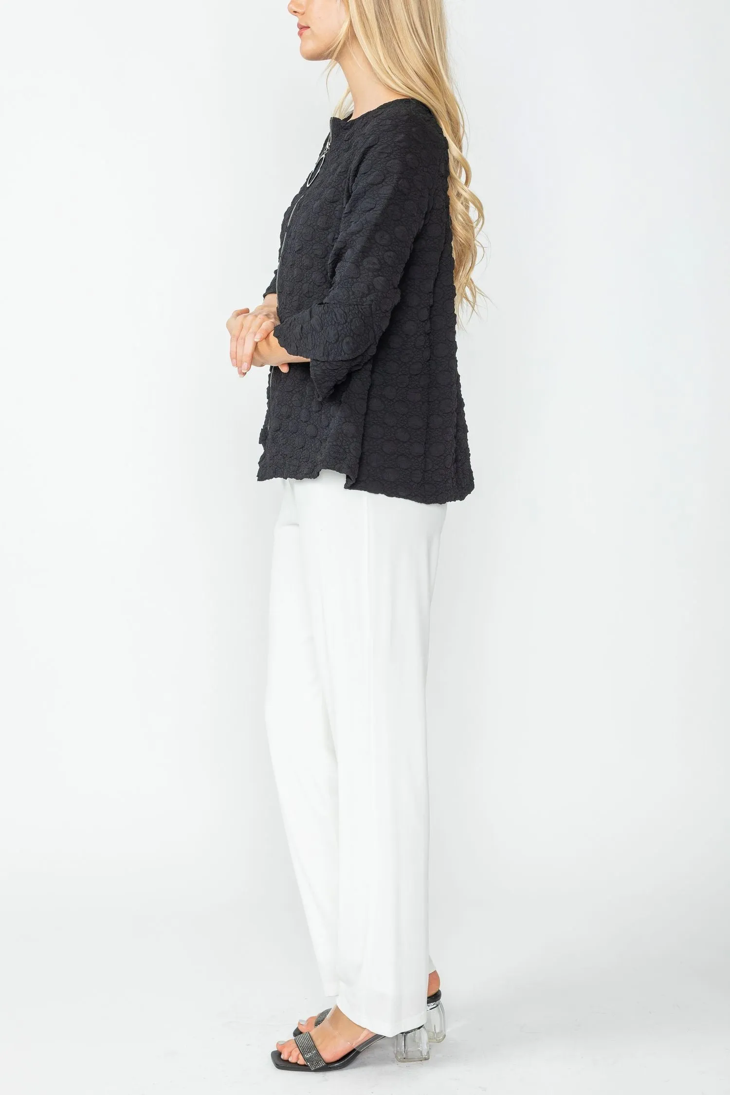 Black Flare Zip Up Jacket