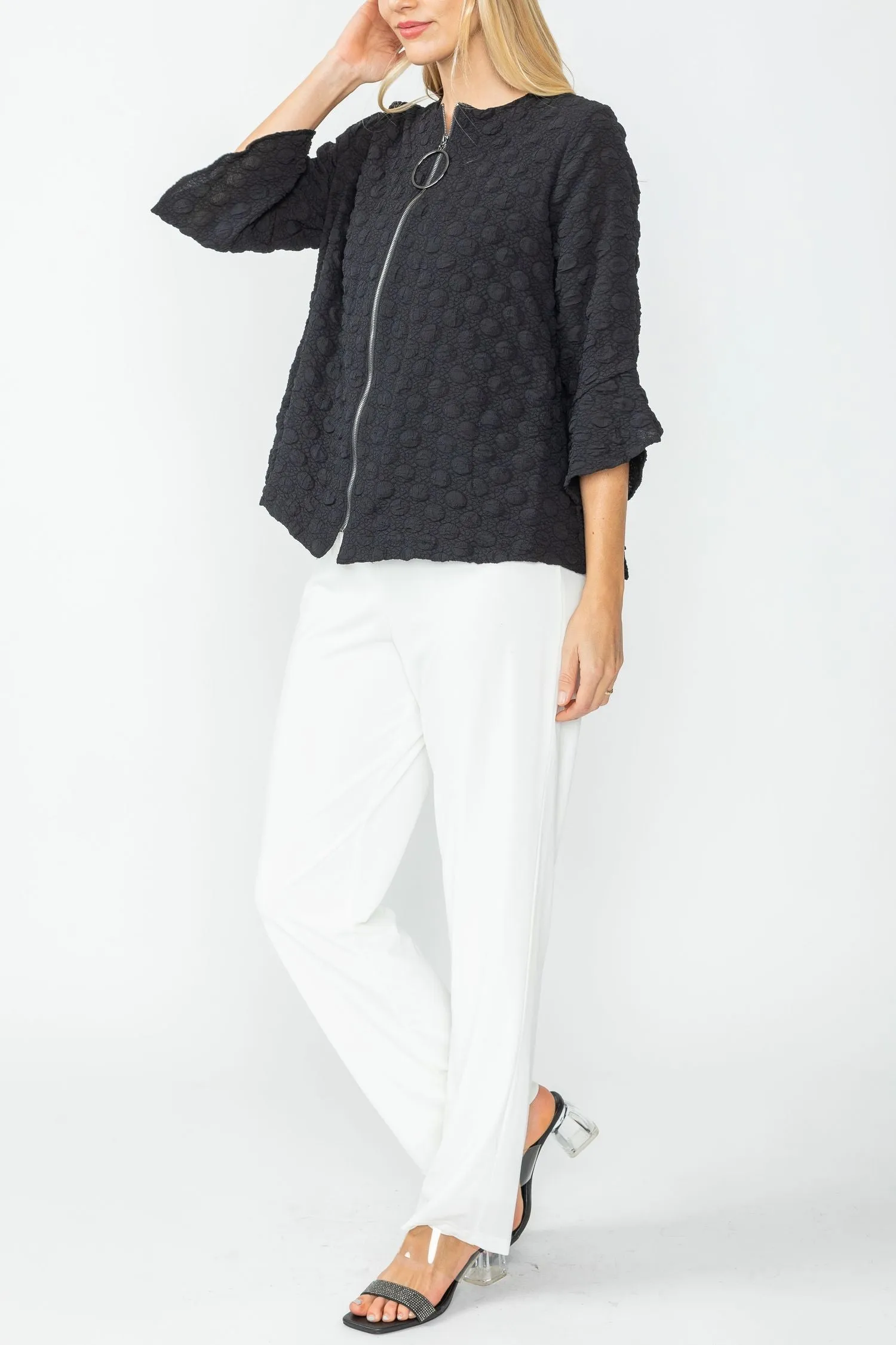 Black Flare Zip Up Jacket