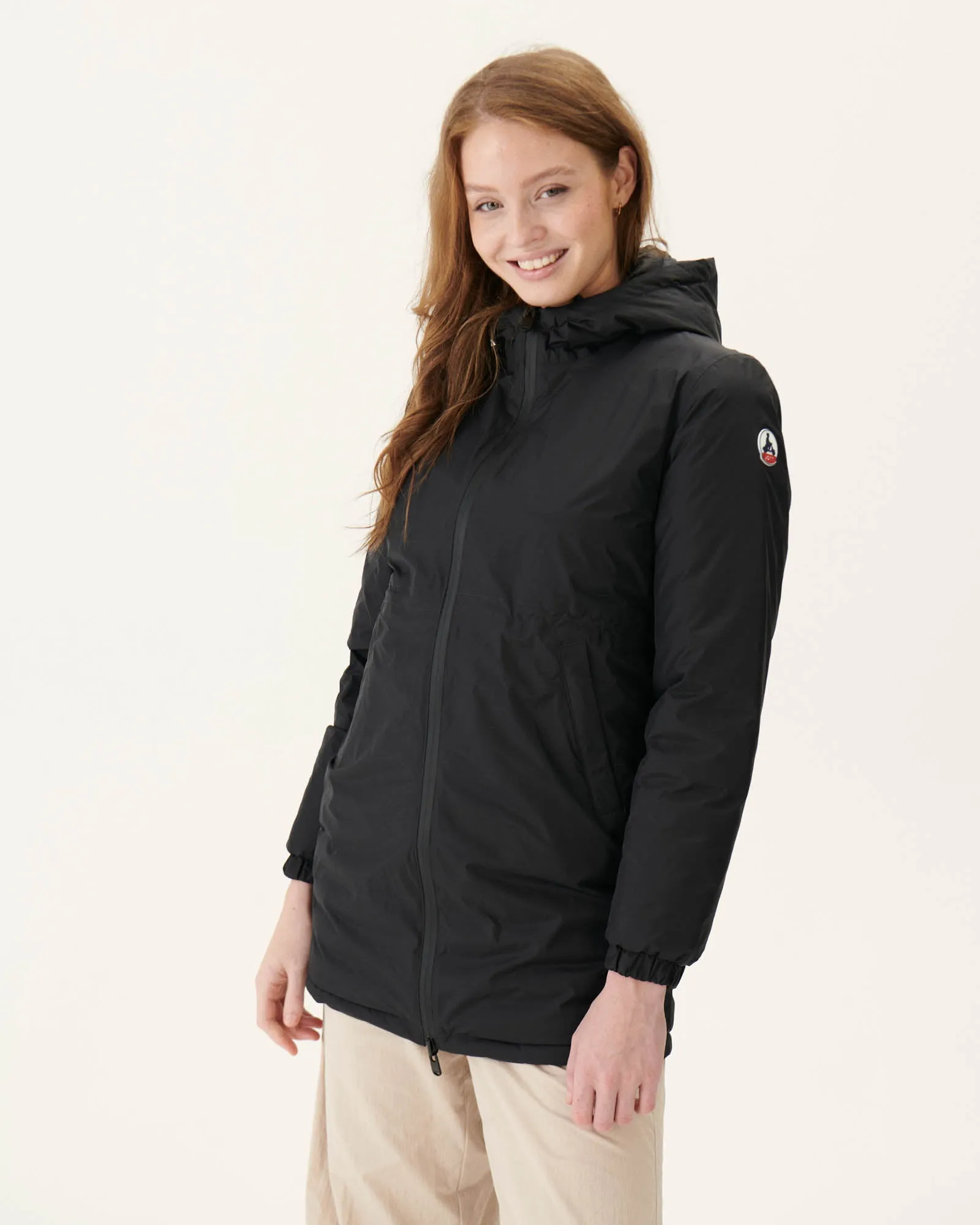 Black Roma long reversible puffer jacket