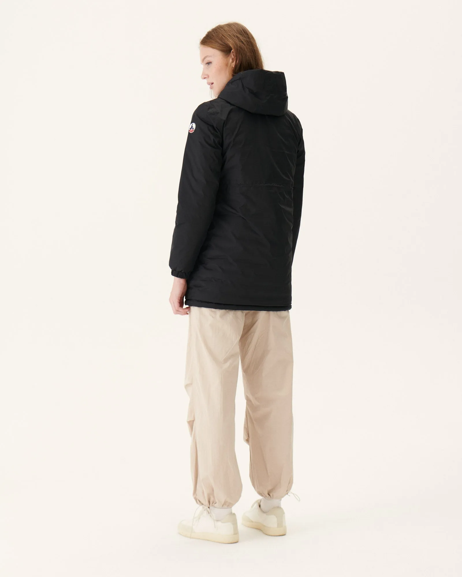 Black Roma long reversible puffer jacket