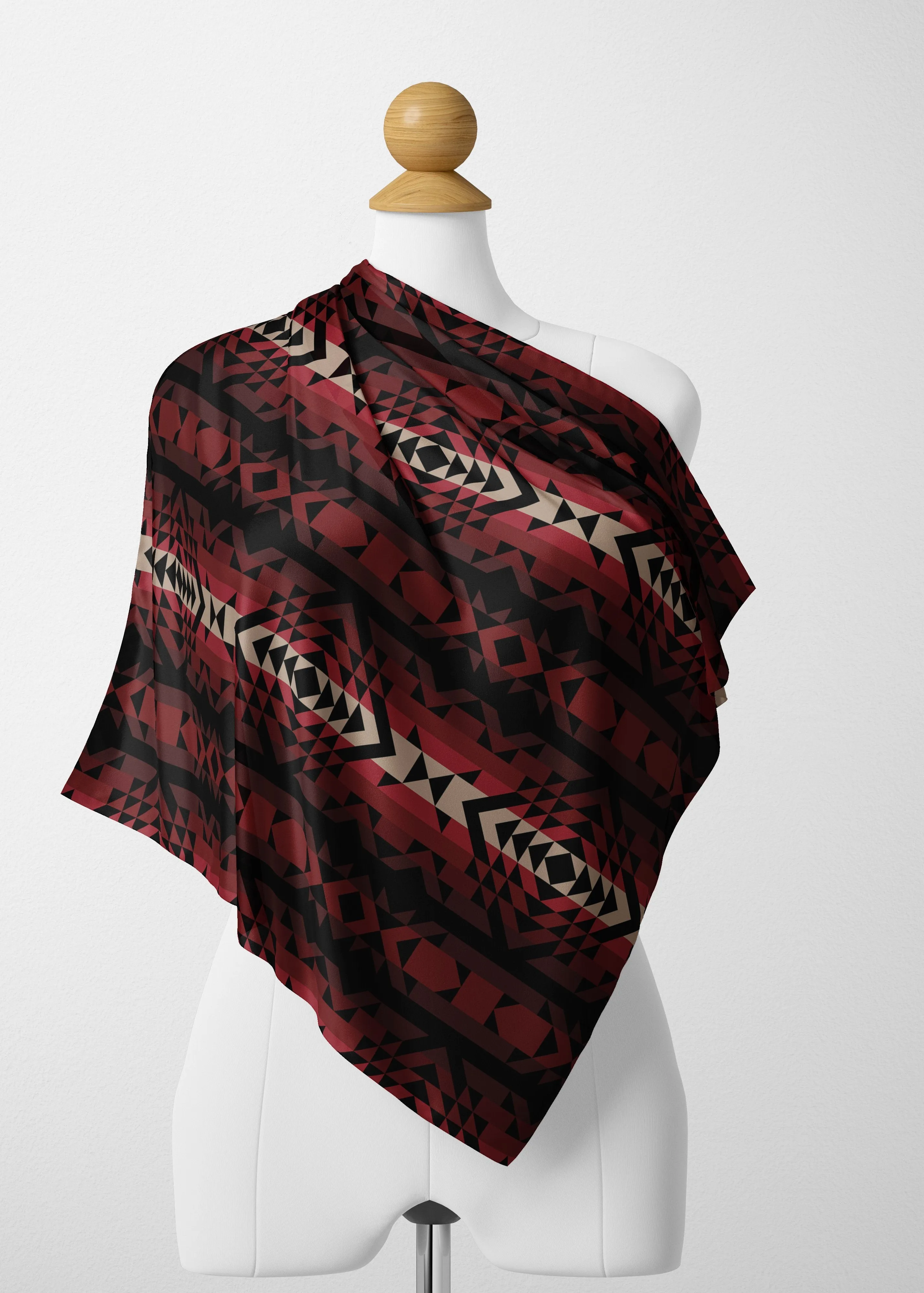 Black Rose Satin Shawl