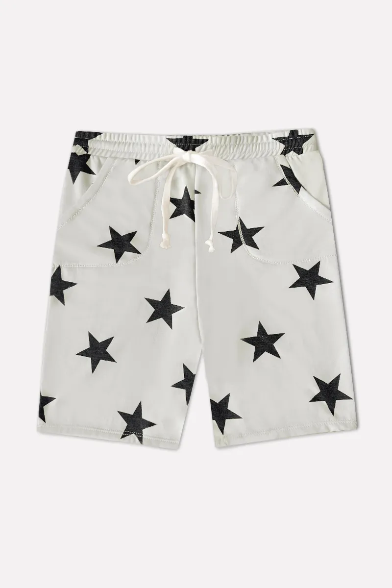 Board Short - Taupe Black Stars