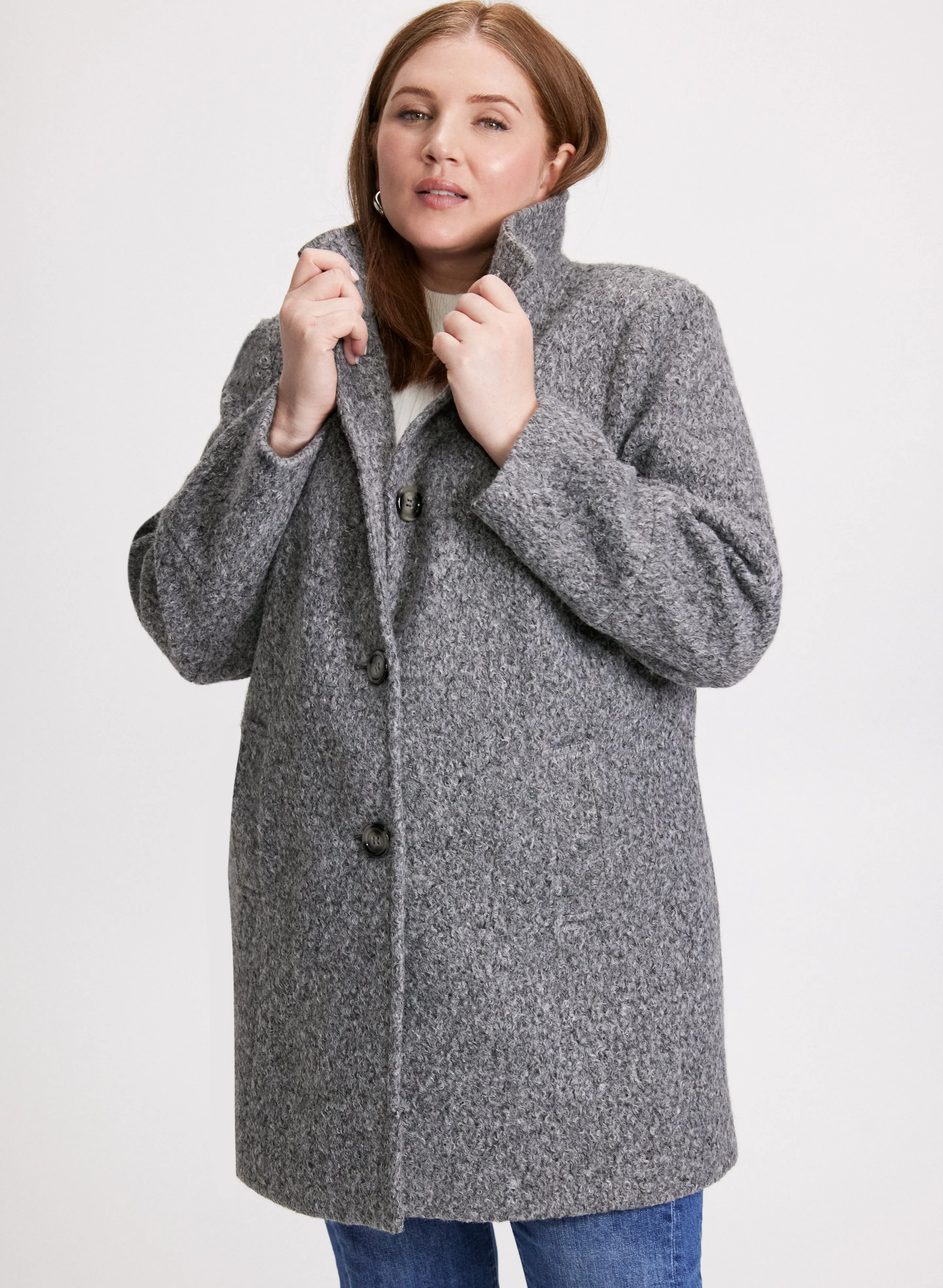 Bouclé Dolman Sleeve Coat