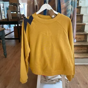 Boxy Shoulder Sweater - mustard