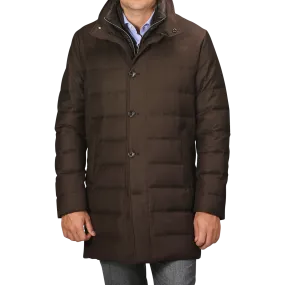 Brown Super 120s Wool Batavia Padded Coat