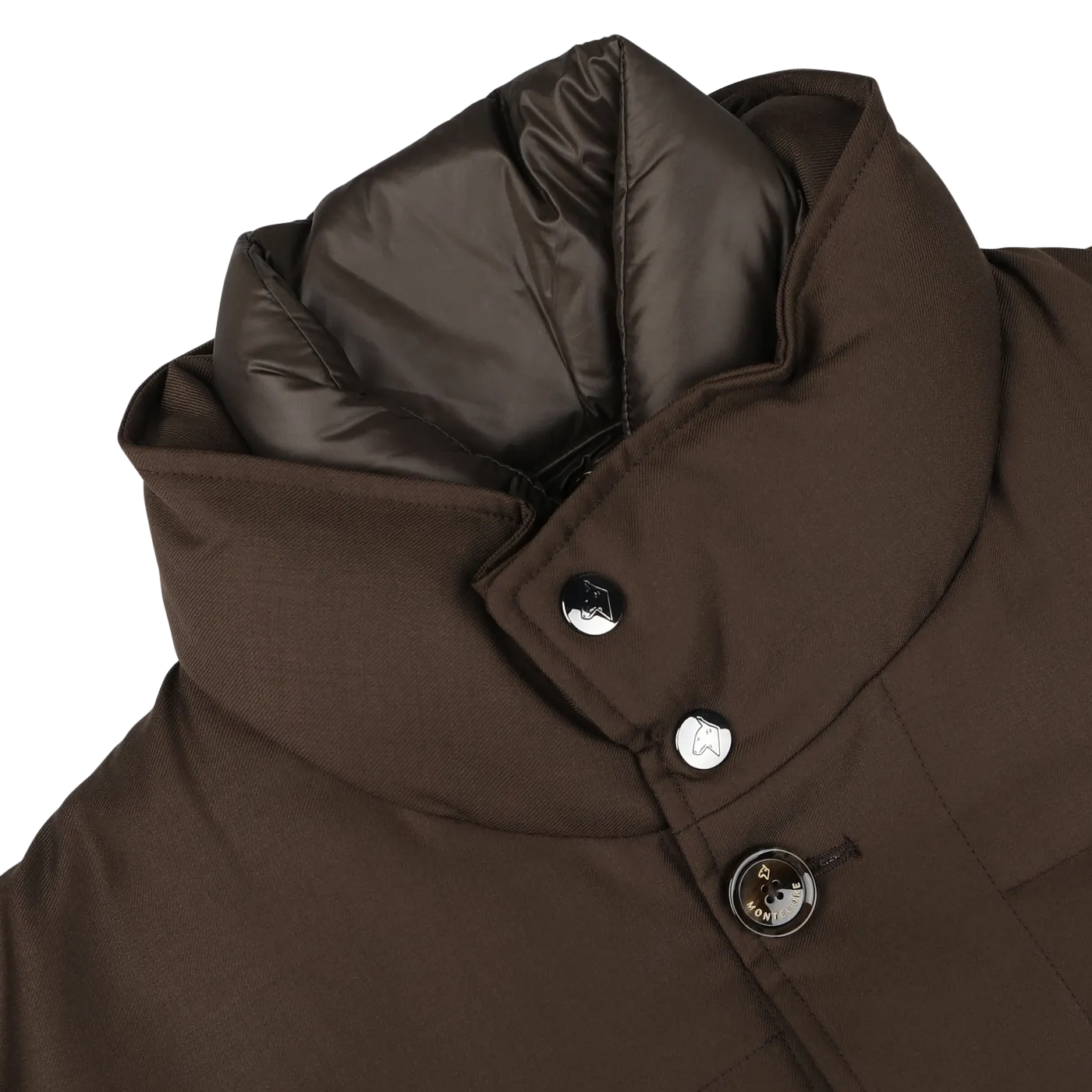 Brown Super 120s Wool Batavia Padded Coat