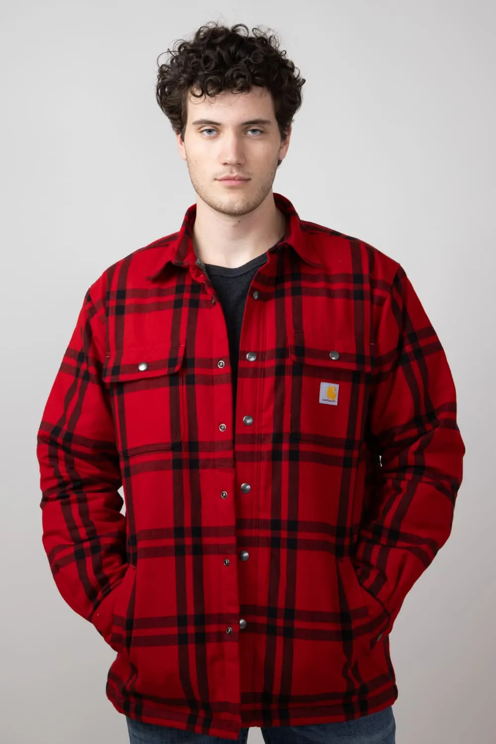 Carhartt Relaxed Fit Sherpa Lined Jacket for Men in Crabapple | 106354-R99-CRABAPPLE