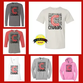 Castlio Elementary Cougars Typography Design On Adult and Youth Tees And Sweatshirts