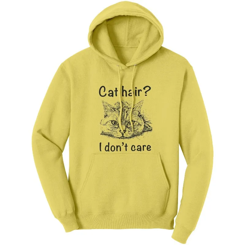 Cat Lover Hoodie Pouch Pocket "Cat Hair I Don't Care"