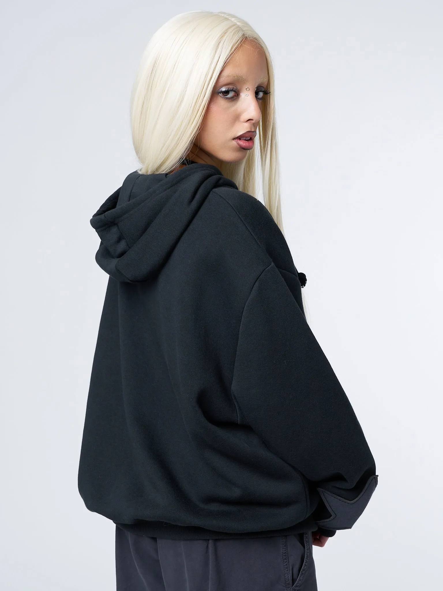 Celeste Star Black Oversized Zip Up Hoodie