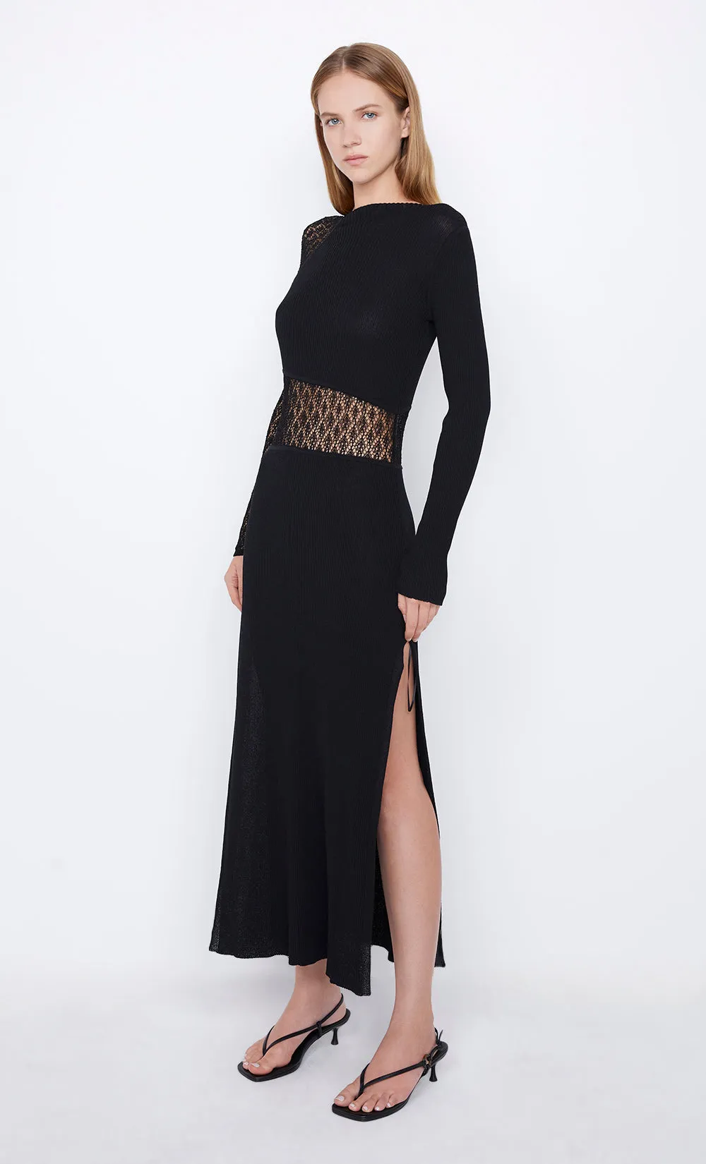 CHANTELLE LONG SLEEVE DRESS - BLACK