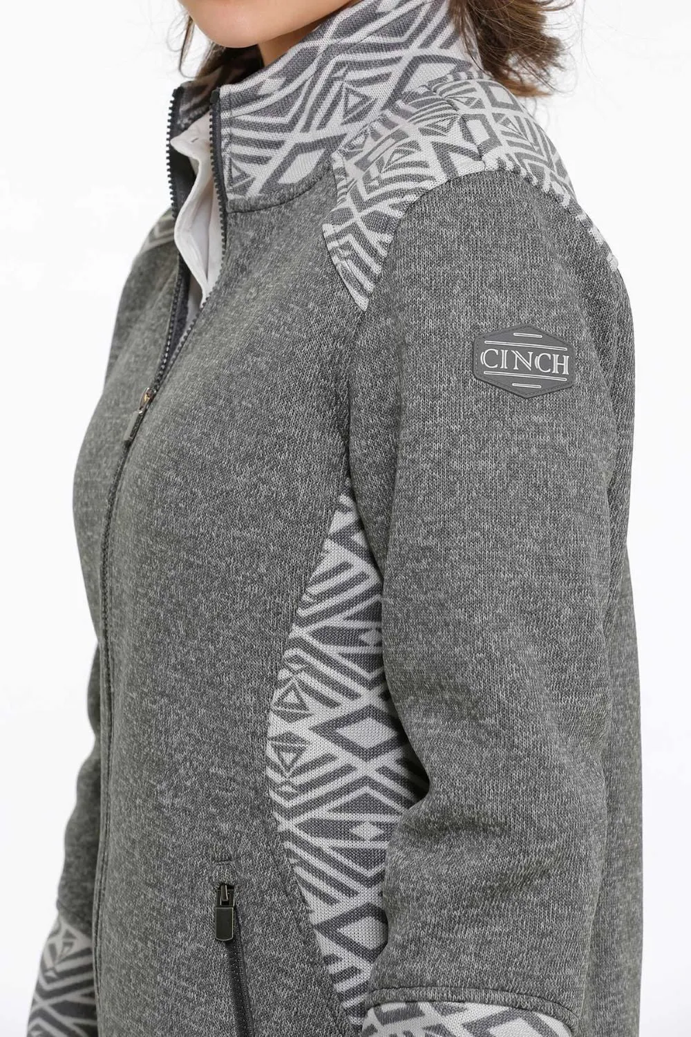 'Cinch' Women's Sweater Knit Jacket - Heather Charcoal