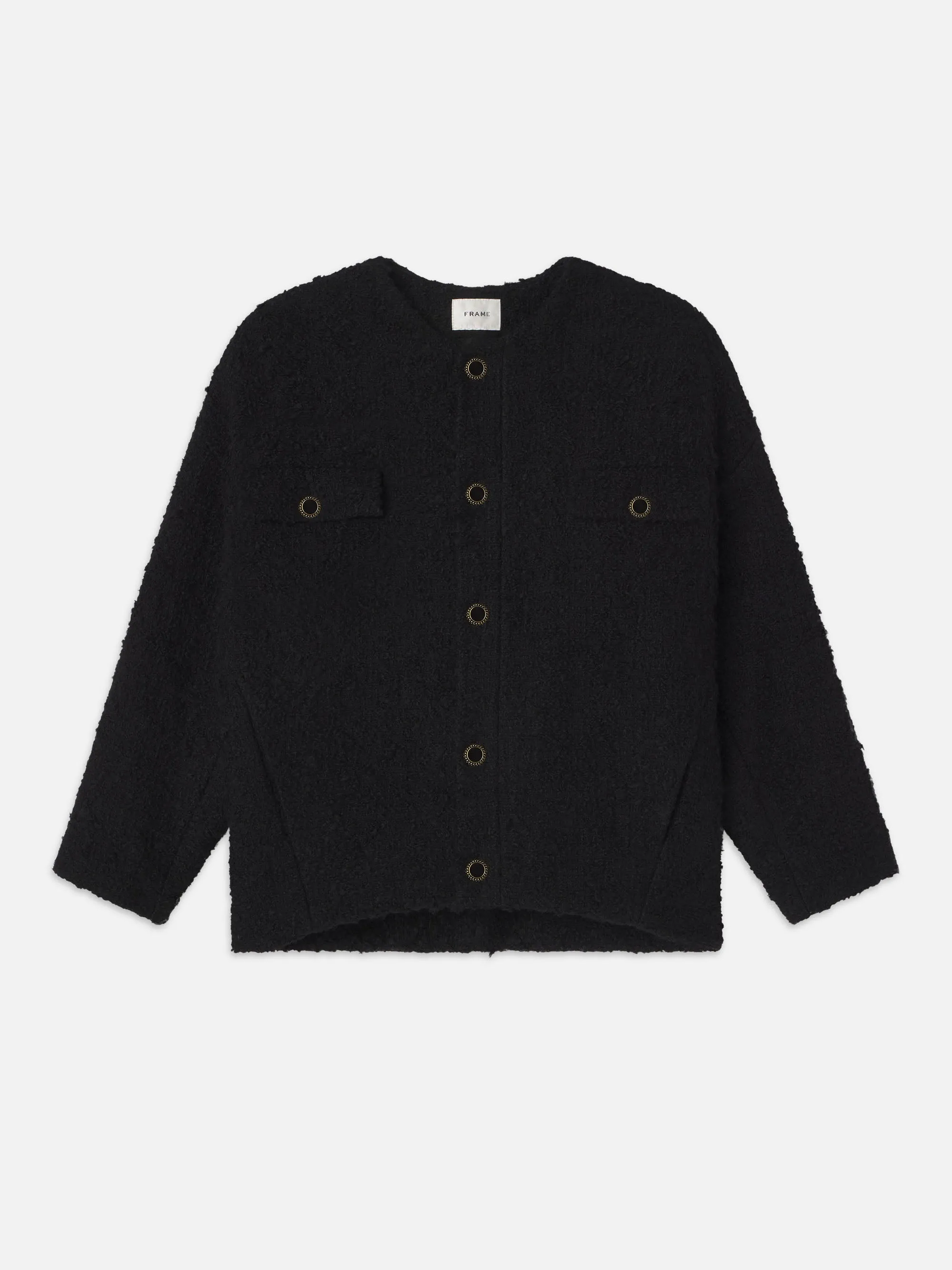 Cocoon Short Coat -- Black Multi