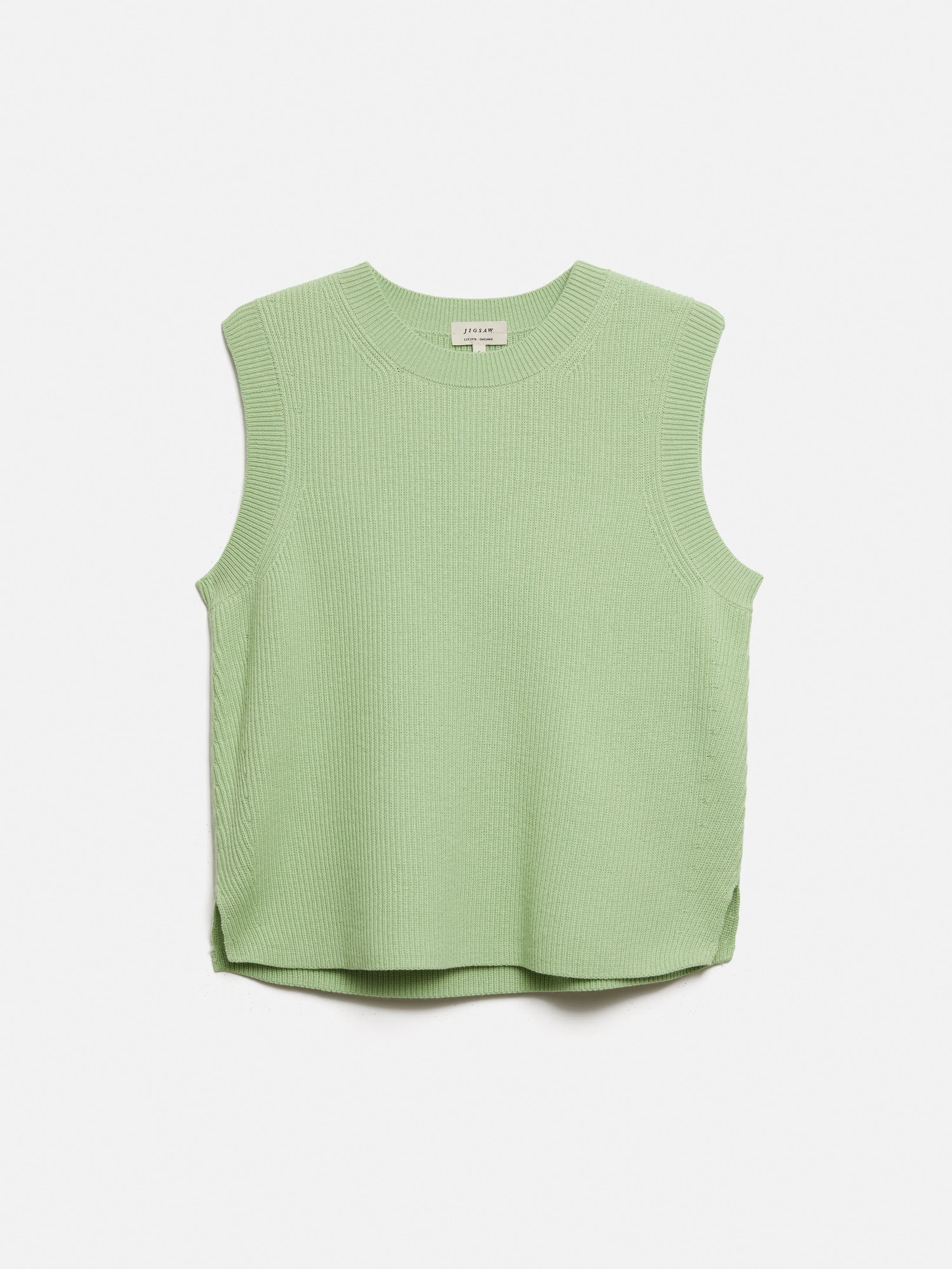 Cotton Blend Crew Tank | Pistachio