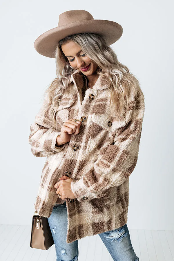 Cozy Atmosphere Sherpa Jacket In Brown