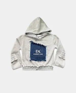 Denim Inside Out Crop Hoodie