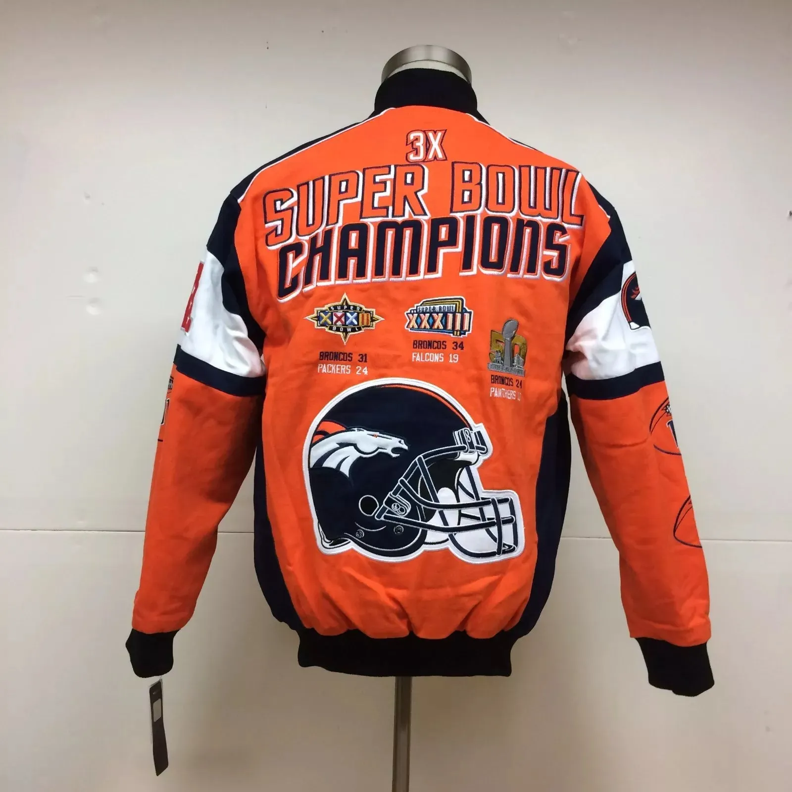 Denver Broncos 3-Time Super Bowl Champions softshell sublimation  Jacket