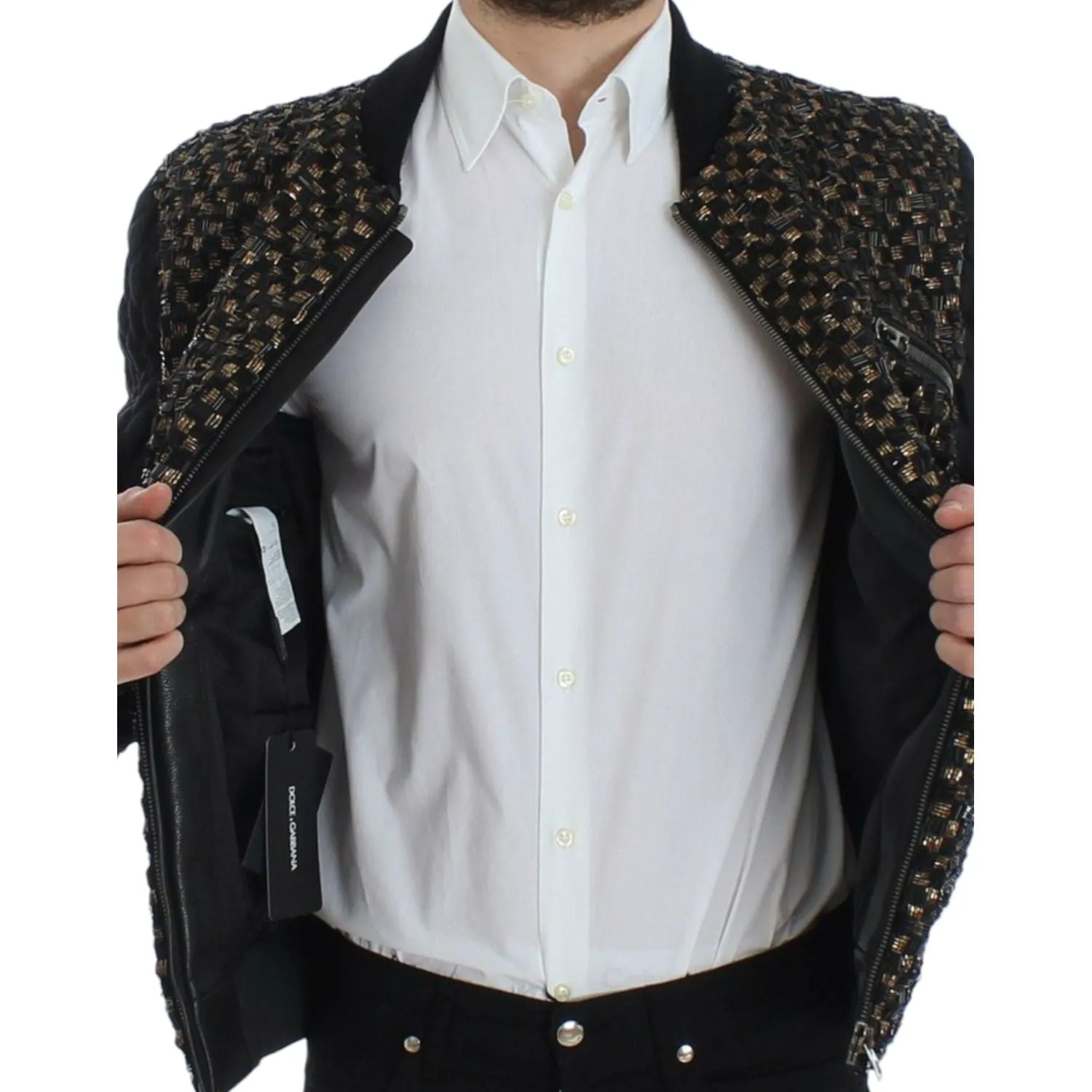 Dolce & Gabbana Elegant Black Sequined Designer Jacket