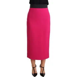 Dolce & Gabbana Elegant High-Waisted Pencil Skirt in Pink