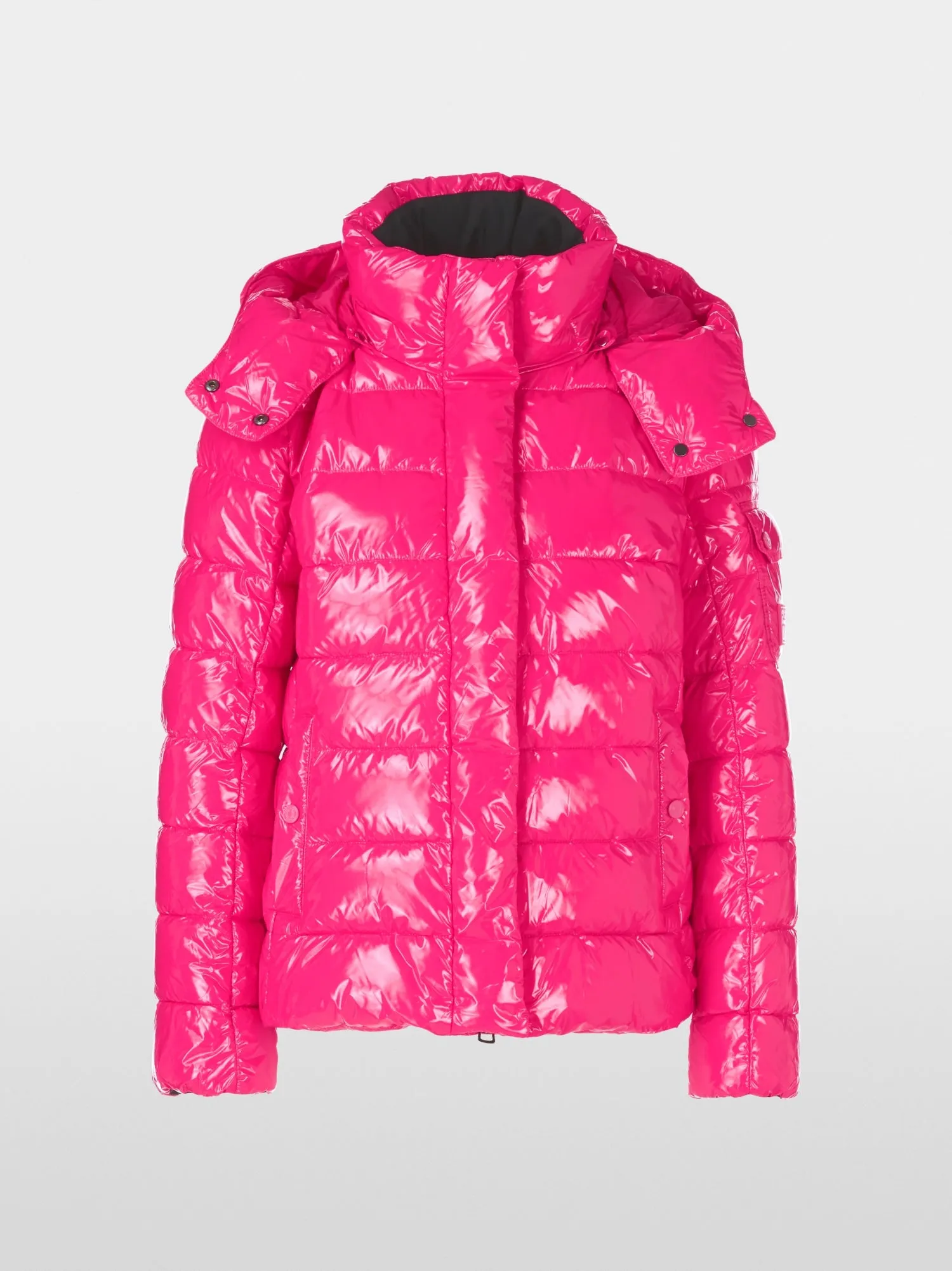 Dragon Fruit Glossy Puffer Jacket