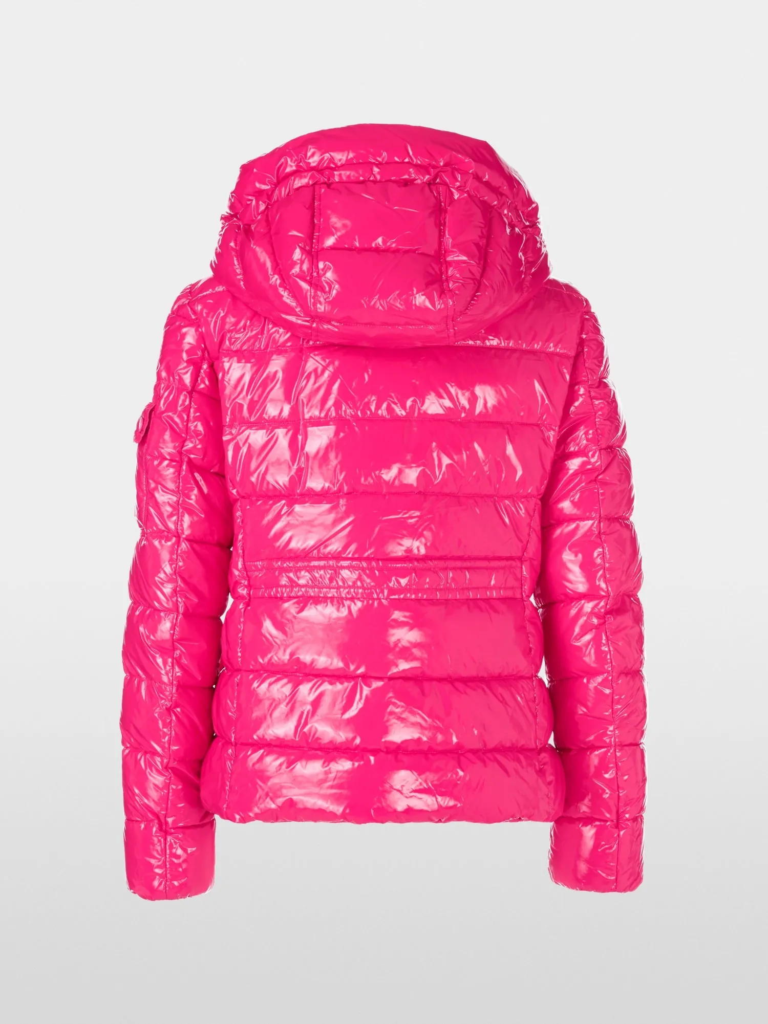 Dragon Fruit Glossy Puffer Jacket